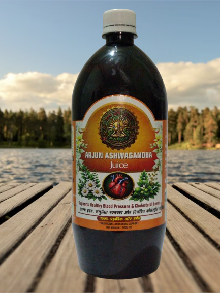 Arjun Ashwagandha Juice for High Blood Pressure & Cholesterol Ayurvedic BP & Heart Care Juice