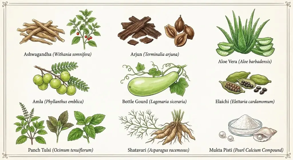 Ingredients of Arjun Ashwagandha juice